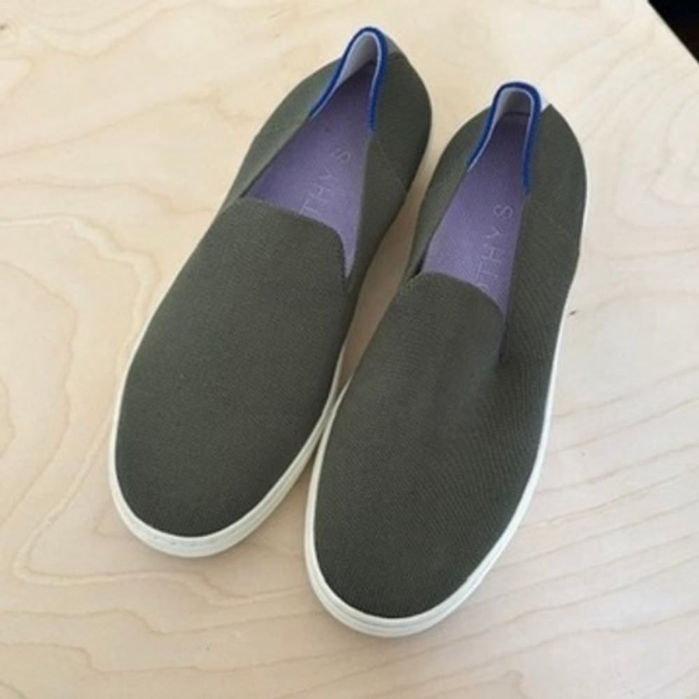 Rothy's The Sneaker Womens Sz 8 Olive Green Slip On Washable Comfort - Picture 2 of 8